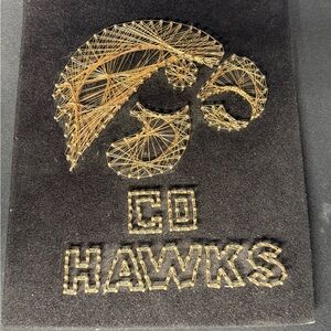 Vintage Iowa Hawkeyes String Art Wall Hanging Hawkeye Logo College Decor